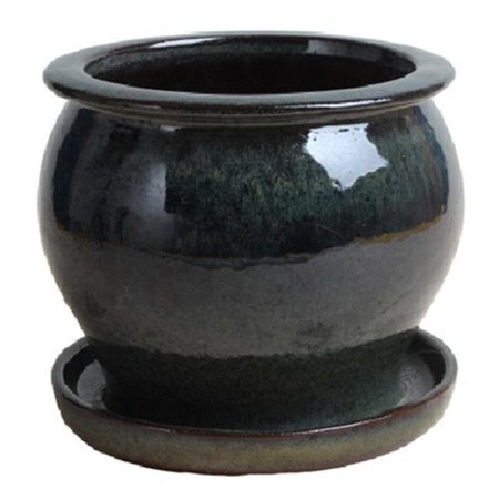 TRENDSPOT Trendspot 227362 4 in. Studio Pot; Drip Green 227362